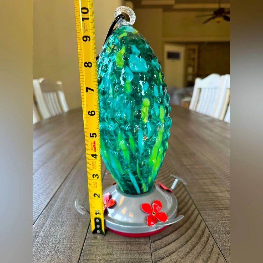 Hummingbird Feeder Handcrafted - Handblown Glass (NWOT)